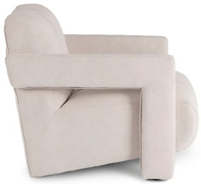 Designer Fotel Krém Bouclé Kárpittal. BENDER