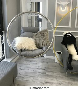 Függő fotel, rózsaszín/ezüst/fehér, BUBBLE TYP 1