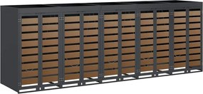 vidaXL Gurulós kuka tároló 3 kukához Antracit 340 x 77.5 x 115.5 cm