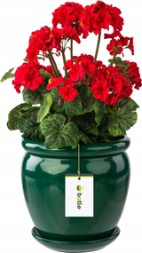 Kerámia kaspó ø22cm állvány Palack zöld