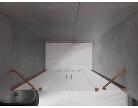 Mexen Velar Duo, tolózuhanyajtó nyitáshoz 140 cm, 8 mm-es matt üveg, rózsaszín arany, 871-140-000-32-60