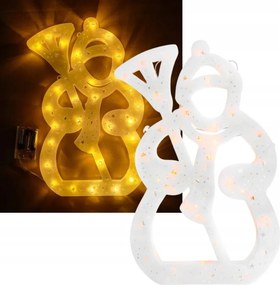 Elemes Led Dekoráció Hóember Világító Ablak Lámpa Fehér Meleg 42CM