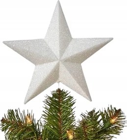 Fa dísz Star fehér csillámpor 19cm