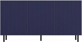 Kama 3 komód (egyenes mintázat), tölgy-kék