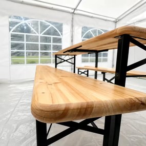 220x50 - 60 cm-es sörpad garnitúra – Kerti asztal padokkal 8 - 10 fő részére - 220 cm x 50 cm -