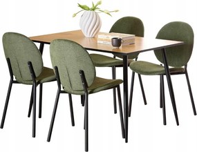 Praktikus asztal szett 4 székkel erdei zöld nappali étkező konyha