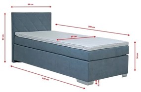 Kárpitozott IDA ágy matraccal, 90 x 200 cm, kék
