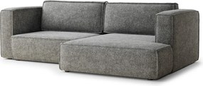 Szürke zsenília kinyitható-tárolóhelyes sarokkanapé (jobb oldali-heverő résszel) Velto – Maison de Rêve