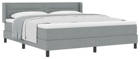 Boxspring Ágy Matraccal, Világosszürke, 180 x 200 cm, Szövet