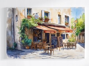 Vászonkép Canvas Kávézó Utca Franciaország Provence Akvarell 60x40