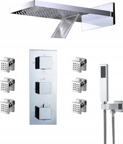 Falsík Alatti Hidromasszázs Szett Termosztát Vízesés