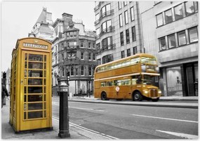 Poszterek 100x70 Sárga londoni busz