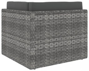 szürke polyrattan sarokkanapé-elem