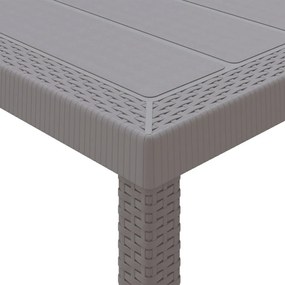 7 Darabos Kerti Étkező Szett Kárpitozott Világosszürke Poli Rattan