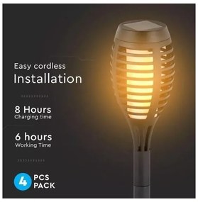 4x LED napelemes lámpa készlet, 4xLED/3,6V, 1xAAA, IP44, 100 mAh