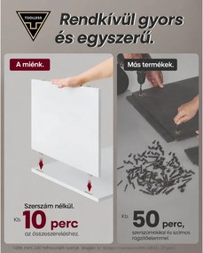 Éjjeliszekrény 2 darabos szett beépített töltőfunkcióval, matt fehér