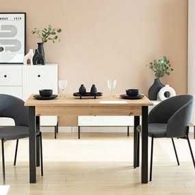 NEO Étkezőasztal Tölgy/Fekete Színben 120 cm