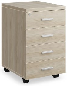 SimpleOffice konténer 40 x 48 cm - 4 fiókos, világos tölgy
