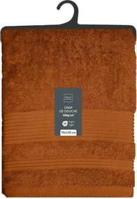 Terrakotta színű frottír pamut fürdőlepedő 70x130 cm Tendresse – douceur d'intérieur