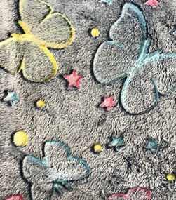 Mikroszálas világító takaró 150x200 Színes pillangók