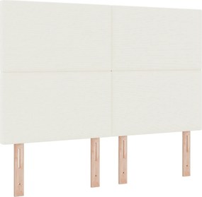 vidaXL LED ágytámla LED -es lámpákkal Krém 160 cm Poliészter