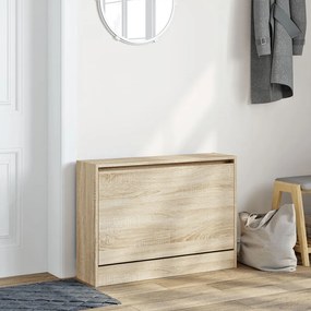sonoma tölgy színű szerelt fa cipőszekrény 80 x 21 x 57 cm