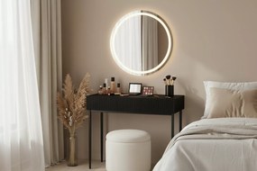 Nicole fésülködőasztal 100 cm fiókokkal - matt fekete / fekete lábak