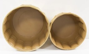 2 db-os fém kaspó készlet, arany fém 23,5x33,5x33,5cm