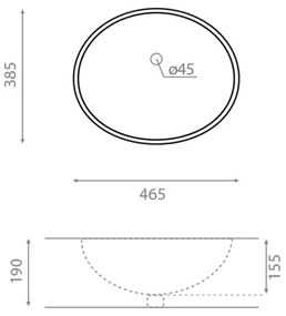 Bathco 0054 - Süllyesztett mosdó MODENA 43,5x38,5 cm porcelán/fehér