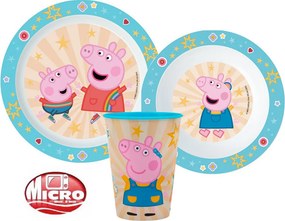 Peppa malac Kindness étkészlet, micro műanyag szett, pohárral 260 ml