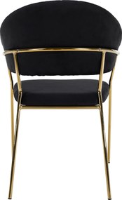 Design étkezőszék, fekete Velvet szövet/gold króm arany, DASMIN TYP 1