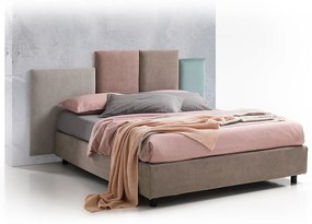 Bed&Sofa iSomn Noctooorne Santa Fe Franciaágy 160x200 cm, barna, szövet, tárolóládával