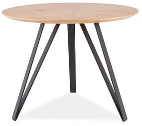Tölgyfa étkezőasztal fekete lábakon TETIS 100x100