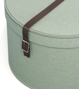 Mentazöld fedeles karton tárolódoboz szett 2 db-os ø 37,5x25,5 cm Rut – Bigso Box of Sweden