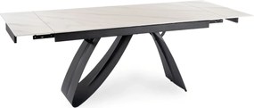 Kihúzható kerámia étkezőasztal 160–220 cm méretben, fehér márvány/fekete színben DEVON