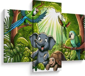 Kép - Vidám állatkák (90x60 cm)