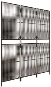 barna 3-paneles polyrattan térelválasztó