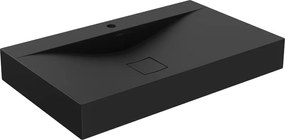 Mexen Poli konglomerátum pultra szerelhető mosdó 1/O 80 x 48 cm, fekete - 23028071