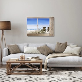 Üveg kép - A strandra néző ablak (70x50 cm)