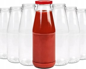 40x Üvegpalackok Gyümölcslevek Szósz Püré Passat 720ML Kupakok