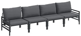 Kerti Kanapé Szett 4 pcs Antracit Acél