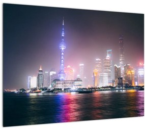 Éjszakai Shanghai képe (70x50 cm)