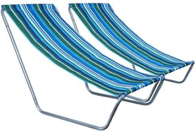 2 db összecsukható tengerparti napozóágy SAND, kék-fehér