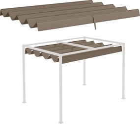 Outsunny Csere Napernyő 2,85 x 2 m Pergolához, vízlepergető, visszahúzható Wave Napernyő esővíz lefolyó nyílásokkal, UV védelem 30+, télálló árnyékoló