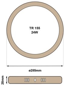 LED Mennyezeti lámpa RING LED/24W/230V 4200K átm. 28,5 cm barna