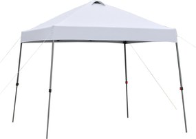 Outsunny 3x3m Összecsukható Kerti Napernyő Kerekes Hordtáskával, Vízálló Acél Váz Kültéri Napernyő Bulikhoz és Kempingezéshez, Fehér | Aosom