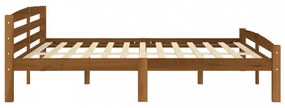 mézbarna tömör fenyőfa ágykeret matrac nélkül 200 x 200 cm