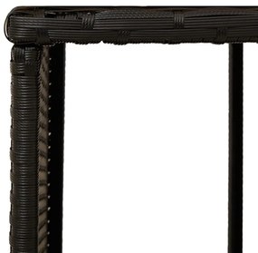 fekete polyrattan és tömör akácfa jakuzzi-keret