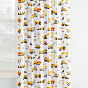Goldea pamut gyerekfüggöny - teherautók és kotrógépek 240x150 cm