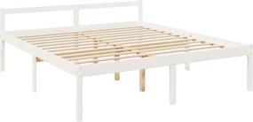 Super King Size fehér tömör fenyőfa ágy időseknek 180 x 200 cm